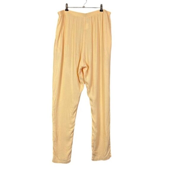 Diane von Furstenberg Vintage Pull On Pants Waffle Textured Yellow Size 1X - Picture 2 of 9